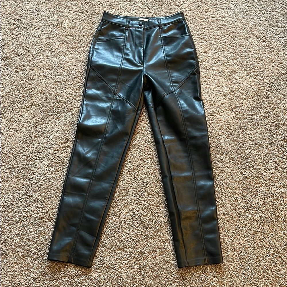 Wilfred Black Faux Leather Pants